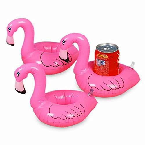 12pce Fashion Inflatable Flamingo Toys For Kids Swimming Floatation Devices Drinks Coasters