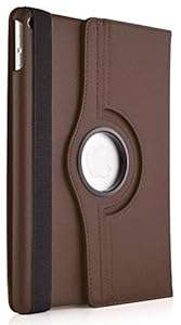 iPad Air 2 Case - Brown Leather 360 Rotating Cover for iPad Air 2 2014 (6th Generation)