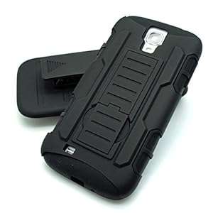 HEAVY DUTY ULTIMATE ARMOR SHOCKPROOF KICK-STAND BELT CASE FOR SAMSUNG GALAXY S4 AND S4 (S4 MINI)