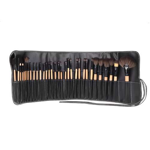 dodocool Wood 32Pcs Makeup Brushes Kit Professional Cosmetic Make Up Set + Pouch Bag Case