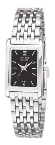 Citizen Quartz Rectangular Black Dial Women's Watch - EJ5850-57E