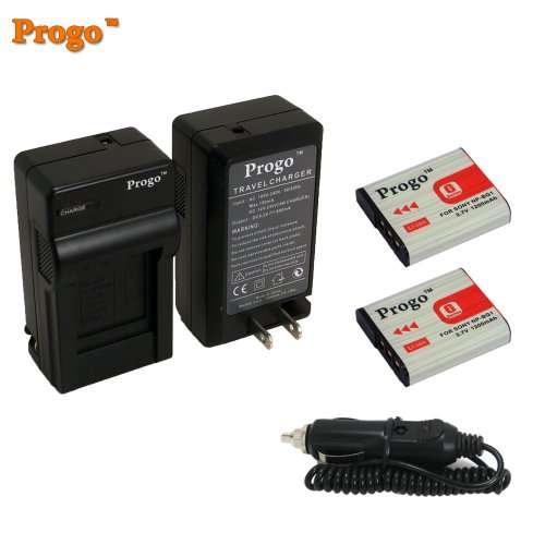 Progo Power Pack: (Two Li-ion Rechargeable Batteries and One Pocket Rapid Travel Charger With Car Ad