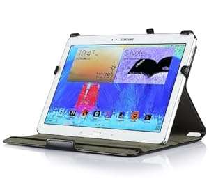 IVSO Slim-fit Stand Cover Case for Samsung Galaxy Note 10.1 2014 Edition Tablet - with Mu (Black)