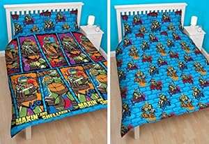 Nickelodeon Teenage Mutant Ninja Turtles Double Duvet Cover Reversible Duvet Set Birthday Chris