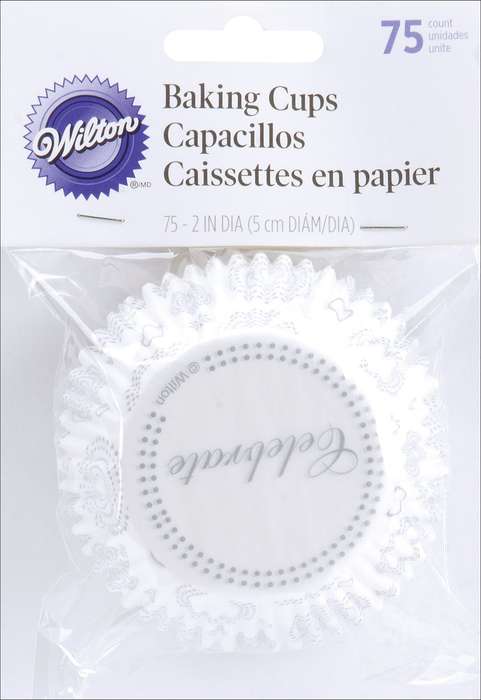 Wilton 75 Pack STANDARD CELEBRATE Cup Cakes Muffin Baking Decorating Cases 2 "