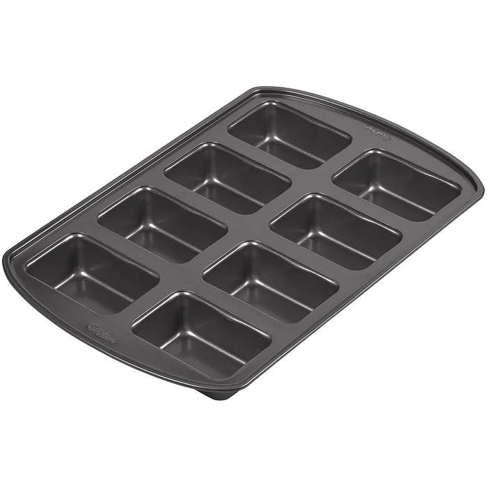 Wilton 8 Cavity Perfect Results Premium Non Stick MINI LOAF Baking Pan Tray Tin