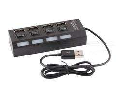 Power Strip Styled 4-Port USB Hub with Independent Switches