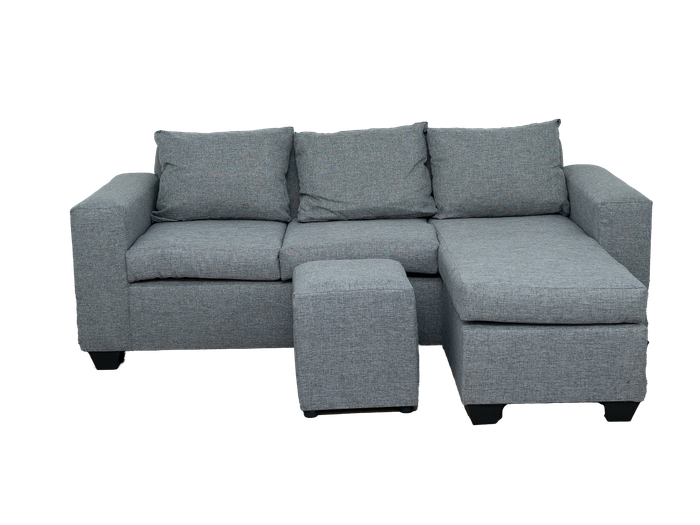 Andre 3 Seater Sofa - L Shape - Grey
