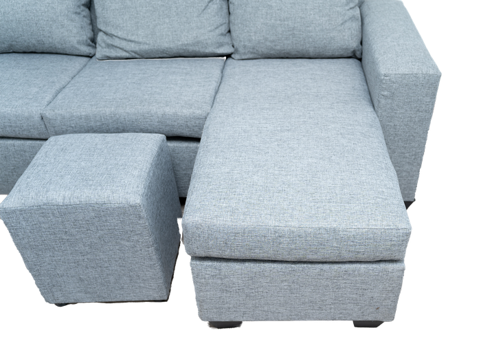 Andre 3 Seater Sofa - L Shape - Grey