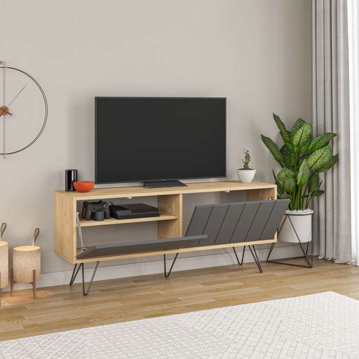 Picadilly Tv Stand Oak - Anthracite