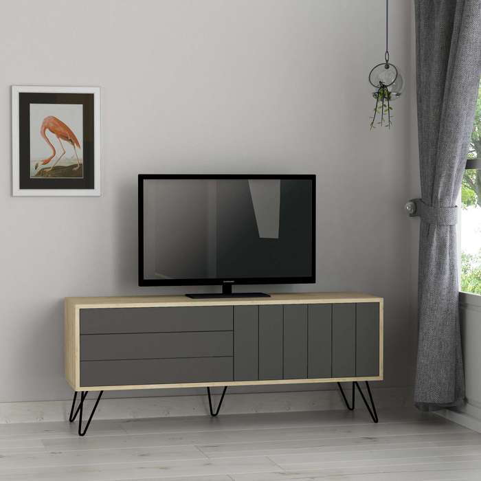 Picadilly Tv Stand Oak - Anthracite