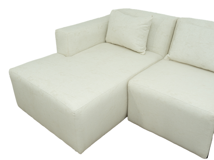 Modular 3 Seater Couch - White - Left Hand