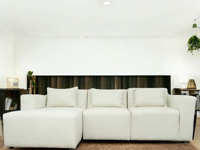 Modular 3 Seater Couch - White - Left Hand