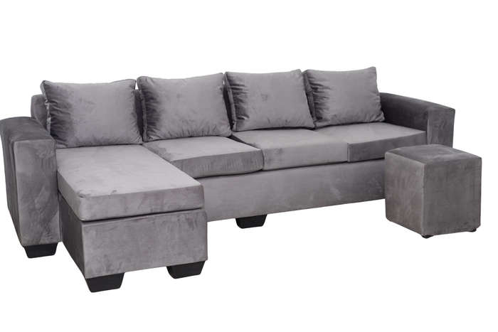 JoJo 4 - Seater Sofa - Grey Velvet