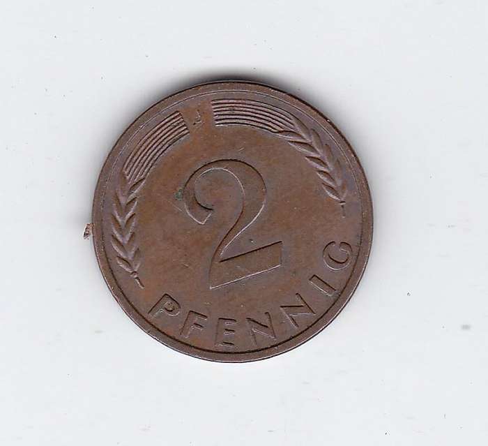 GERMANY 2 PFENNIG 1960 - HIGH GRADE