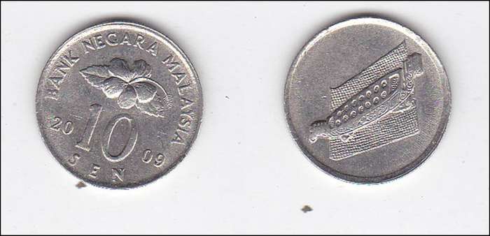 MALAYSIA 10 CENTS 2009 HIGH GRADE