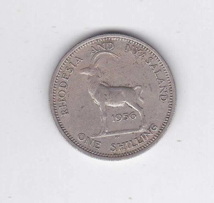 RHODESIA AND NYASALAND 1 SHILLING 1956