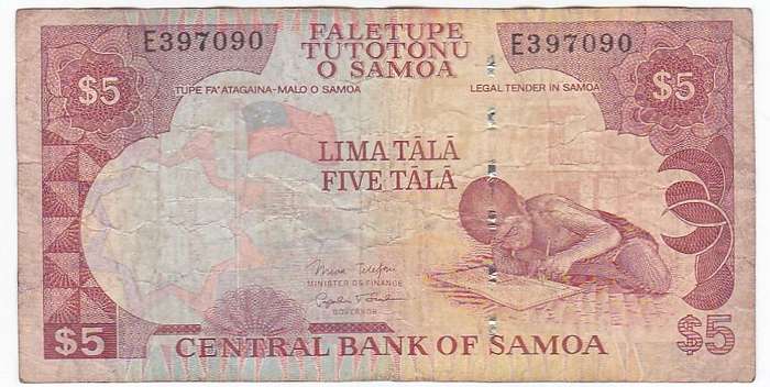 CENTRAL BANK OF SAMOA 5 TALA