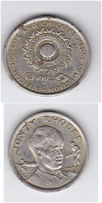 JONTY RHODES OFFICIAL SHOPRITE AND CHECKERS MEDAL COLLECTION 1992