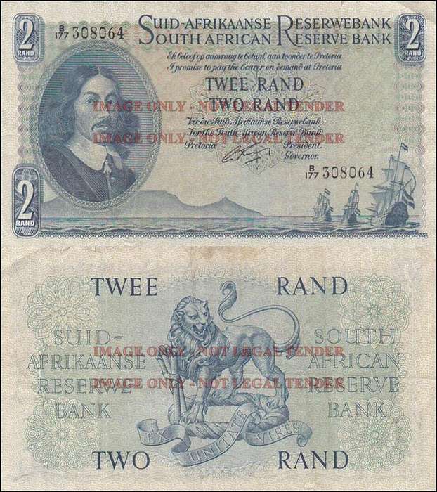 SOUTH AFRICA 2 RAND RISSIK B177 308064