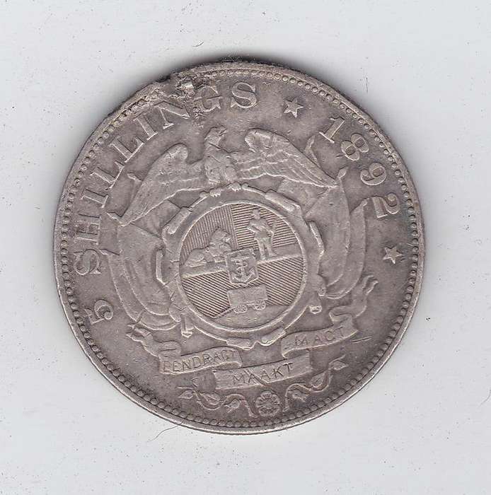 ZAR 5 SHILLINGS 1892 SS