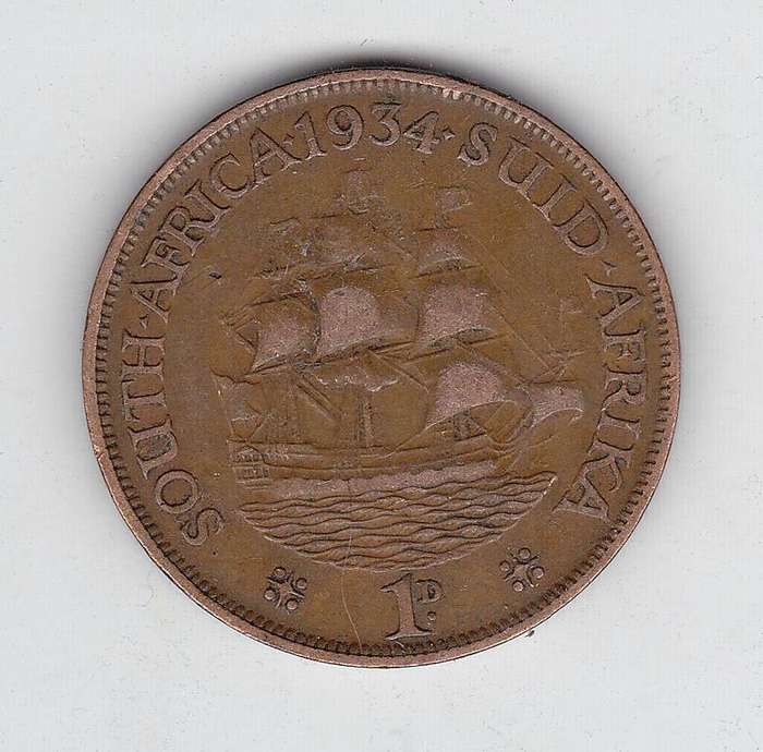 SOUTH AFRICA PENNY 1934