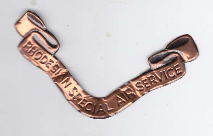RHODESIAN SPECIAL AIR SERVICE BRASS PLAQUE SCRIPT - 93 MMX49 MM