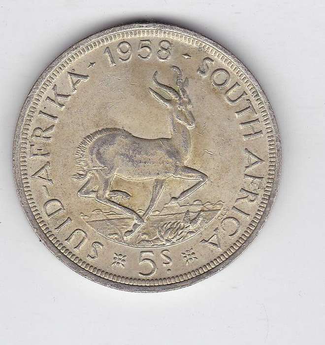 SOUTH AFRICA 5 SHILLINGS 1958