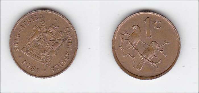 SOUTH AFRICA 1 CENT 1981 HIGH GRADE
