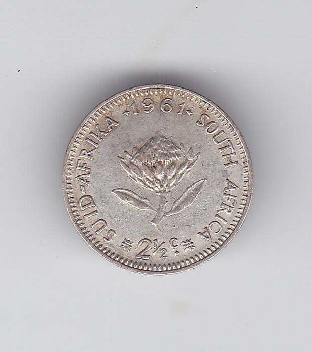 SOUTH AFRICA 2 1/2 CENTS 1961