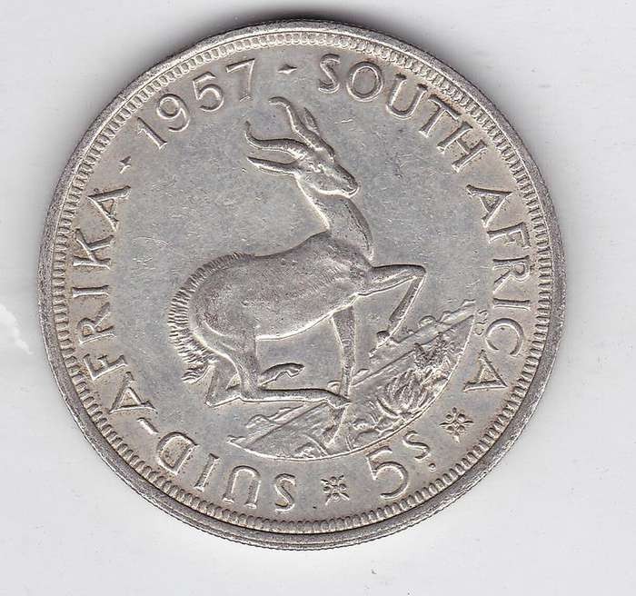 SOUTH AFRICA 5 SHILLINGS 1957
