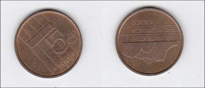 NETHERLANDS 5 CENTS 1991