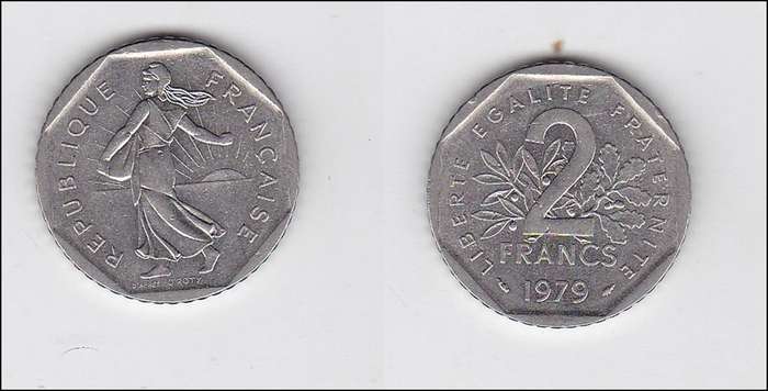 FRANCE 2 FRANCS 1979 HIGH GRADE