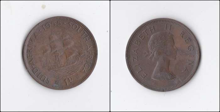 SOUTH AFRICA 1 PENNY 1955