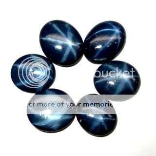AAA***9.74ct.** 6 Pcs***  6 RAYS BLUE STAR NATURAL SAPPHIRE LOT - 100% Money Back Guarantee!