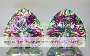 STUNNING PAIR! 8.68ct.**(2pcs) Rich Concave Rainbow Mystic Topaz - 100% Money Back Guarantee!