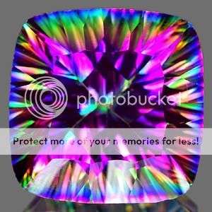 AAA 8.41Cts. **IF** Cushion Concave Cut  Natural Rainbow MYSTIC QUARTZ  - Exact Photos!