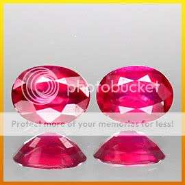 AAA **3.07Cts**(2Pcs)**Top Burma Colour 8x6mm Mozambique Ruby Oval PAIR!