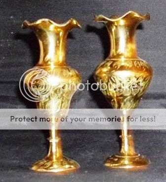 Engraved Brass Vases - Set Of 2