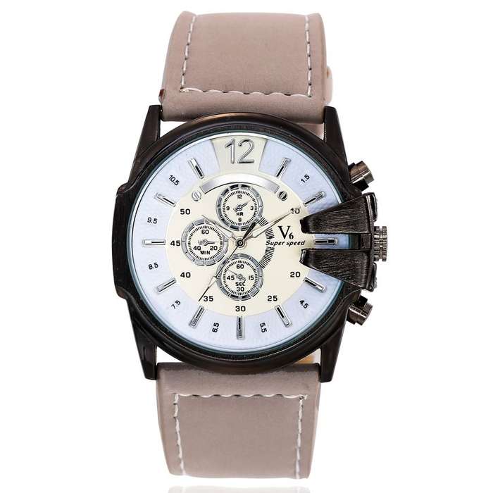 *LOCAL STOCK* Luxury Military Army Quartz Analog Fashion Mens leather Strap V6 Sport Wrist watch