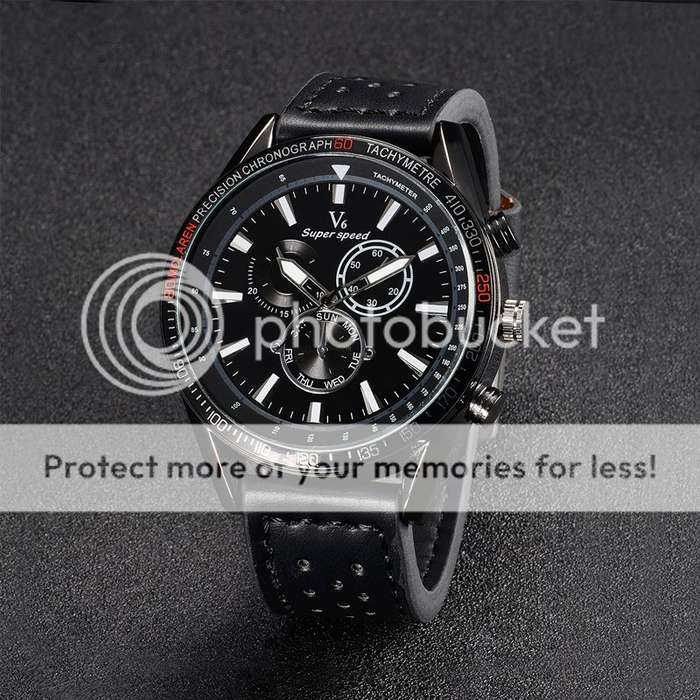 *LOCAL STOCK* Elegant Quartz Analog Fashion Mens V6 Sport Large Numbers Wrist watch