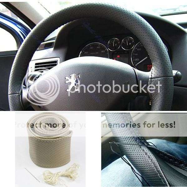 LOCAL STOCK* New DIY Beige Leather Car Steering Wheel Cover With Needles and Thread Size "M"