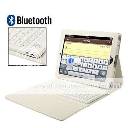 *LOCAL STOCK* New Leather Case Bluetooth Wireless Keyboard for iPad 2 3 White - 24Hr Delivery
