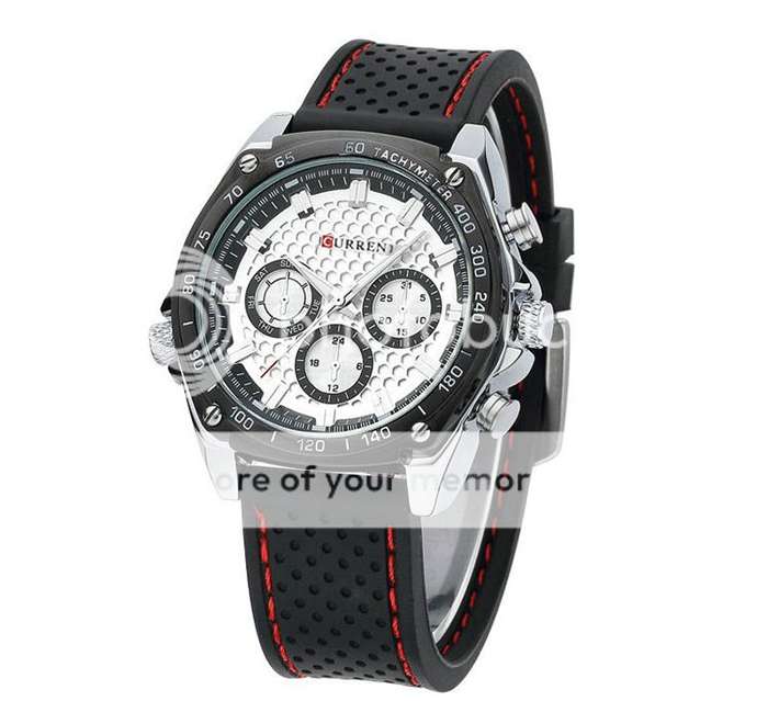 *LOCAL STOCK* CURREN Military Quartz Analog Fashion Mens Wristwatch TPU Rubber Band