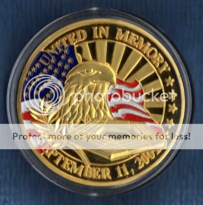 PENTAGON 9/11 UNITED IN MEMORY 24 KT GOLD COMM COIN NEW