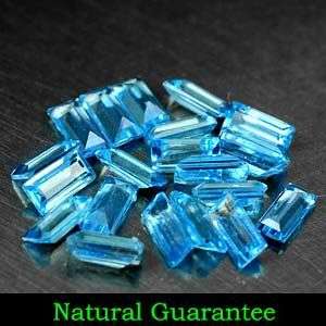 AAA 2.43Cts (20 Pcs) Baguette Cut Natural Swiss Blue Topaz Gem Lot