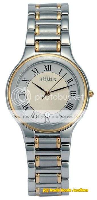 MICHEL HERBELIN TWO TONE MENS BRACELET WATCH - 12427/BT22 - STUNNING DESIGN