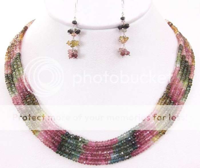 Stunning 5 strand designer African Tourmaline Necklace - 250cts