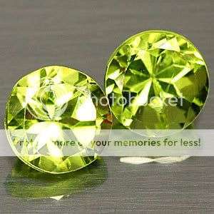 1.25 CT. TWINKLING! Round Pair Neon Green Peridot AAA Gemstones - 100% Money back guarantee!!