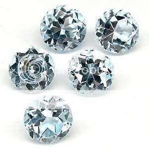 5 Pcs 2.25 CT. ATTRACTIVE! Round Swiss Blue Topaz Gemstones - 100% Money back guarantee!!